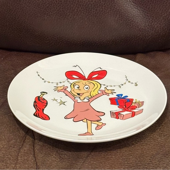 Cindy Lou Who with Stocking & Christmas Gifts Ceramic Salad Plate - Picture 2 of 3